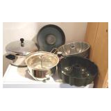 Bundt pans, large Farberware pot, etc...