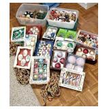Large group of Christmas ornaments - money in