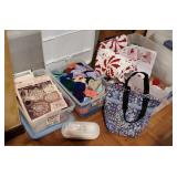 3 tubs of sewing, crocheting? etc