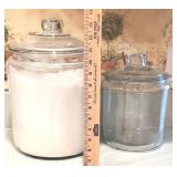 2 very large glass kitchen canisters