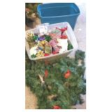 2 large plastic tubs of bows, ribbon,