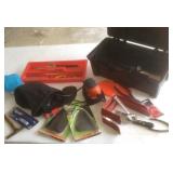 Group of tools, sander, box