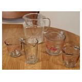4 measuring cups and pitcher