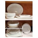 Partial set of white Corelle China