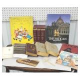 Box books including Bibles