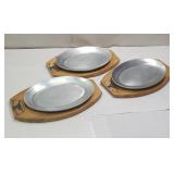 Set of 3 unusual steak platters