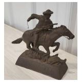 Metal Winchester horse & rider