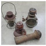 3 lanterns & horn - as is