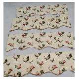 4 heavy fabric rooster valances