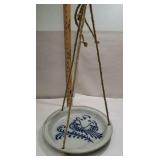 Salmon falls hanging bird bath feeder stoneware