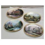 Set of 4 Thomas kinkade oval plates
