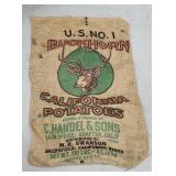 Burlap feed sack buckhorn potatoes