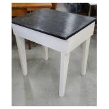 primitive black and white work table