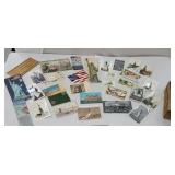 Group of statue of liberty postcards and other