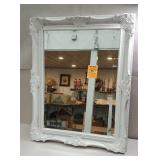 Pretty white beveled mirror
