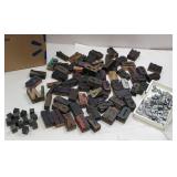 Large group of early wooden printer blocks