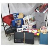 Cart 98a - bottom row only - office supplies, bed