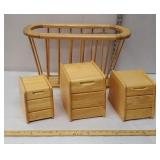 Wooden canister set with liners and magazine