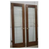 Pair of beveled glass French doors 80"t x 24"w