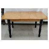 Farm table with built-in leaf