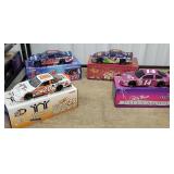 4 NASCAR diecast cars including Patty Moise, Tony