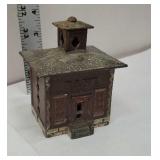 Cast iron building Bank nice old red patina