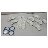 Group of bone dishes and butter pats