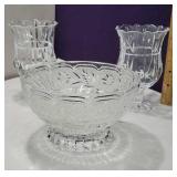 Pair of heavy vases and bowl