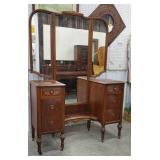 Step down vanity with three part mirror 
Needs