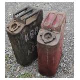 2 metal gas cans