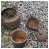 Cast iron lead pots, weight