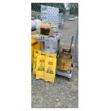 Rubbermaid mop station with liner and signs