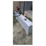 Fuel transfer tank with hand pump was used for