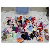Clear tub full of very clean ty beanie babies