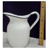 White enamel pitcher