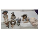 4 Nadel made in Spain shelf sitters figurines