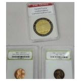 2 Lincoln cents & Donald Trump limited edition