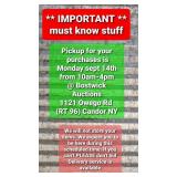 You are expected to pick up your purchases on the