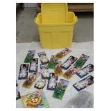 Yellow plastic tub lot of unopened ty beanie