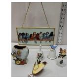 Small box of bird related items 
Including