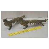 Pair of heavy brass birds