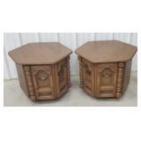 Pair of octagon end stands