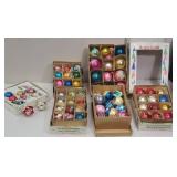 Group of vintage Christmas ornaments including