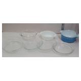 Box of Pyrex bowls and pie plates