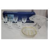 Box of clear glass including set of stems