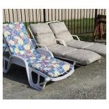3 lounge chairs with cushions