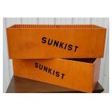 2 orange Sunkist crates
