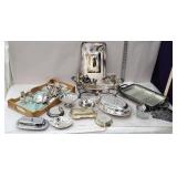 Large box of elegant serving pieces includes
