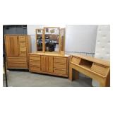 3 piece oak bedroom set includes tall