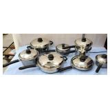Beautiful set of very heavy stainless steel pans